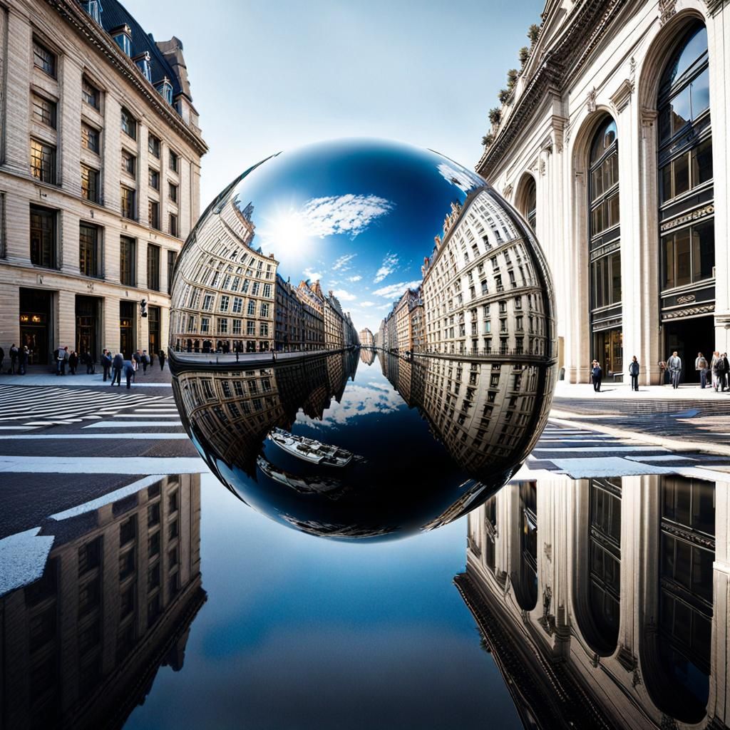 Trompe-l'oeil Reflective Sphere
