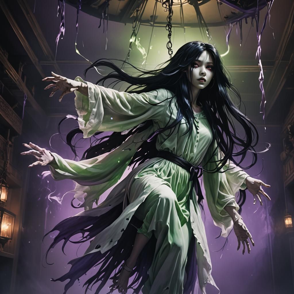 Hyperrealistic Ghost Figure in Eerie Cinematic Style