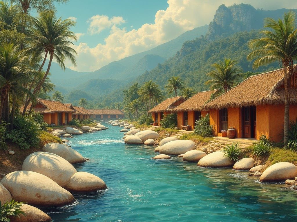 ... Macondo era entonces una aldea de veinte casas de barro y cañabrava construidas a la orilla de un río de aguas diáfa...