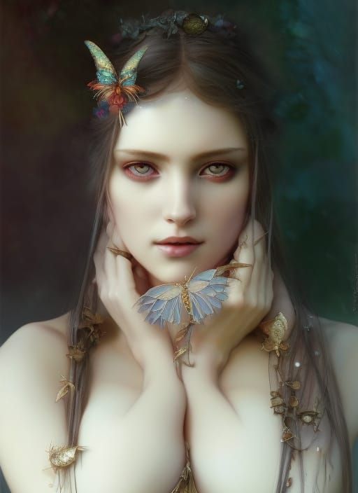 Ornate Fairy Portrait in Hyperrealistic Style