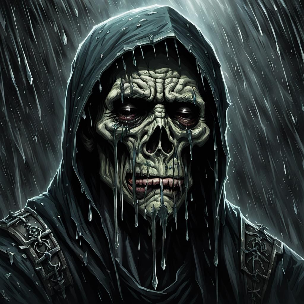 Expressive Weeping Figure Portrait