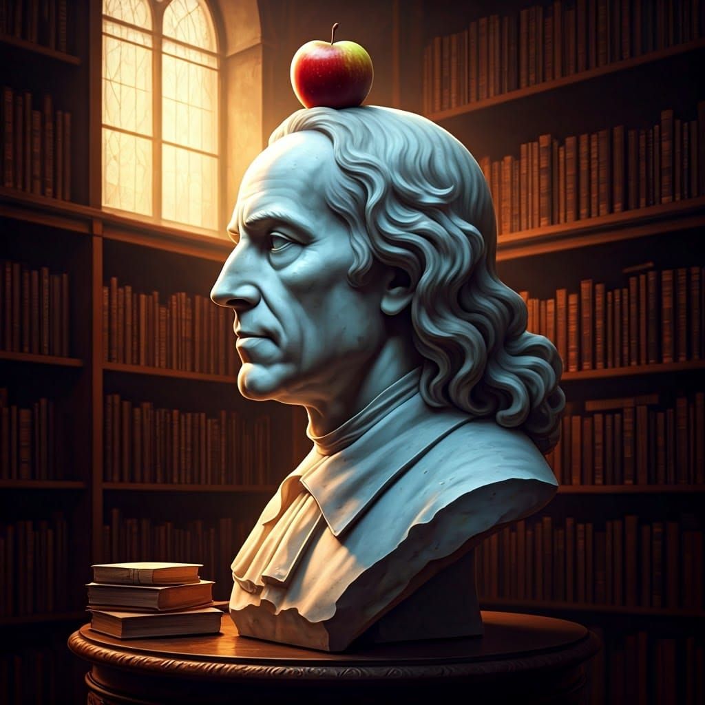 John Locke Marble Bust with Apple