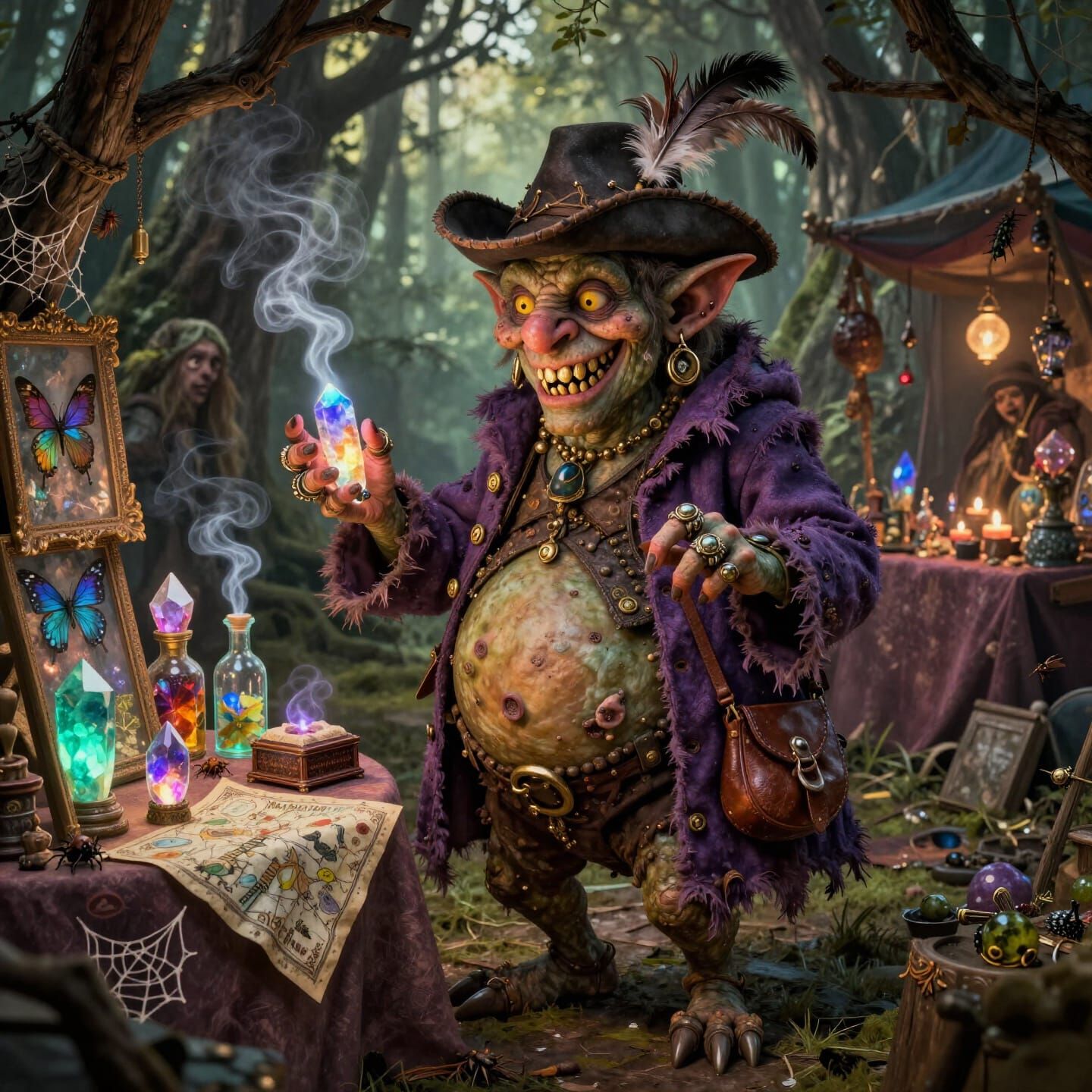 Cunning Goblin Trader in Whimsical Forest Market