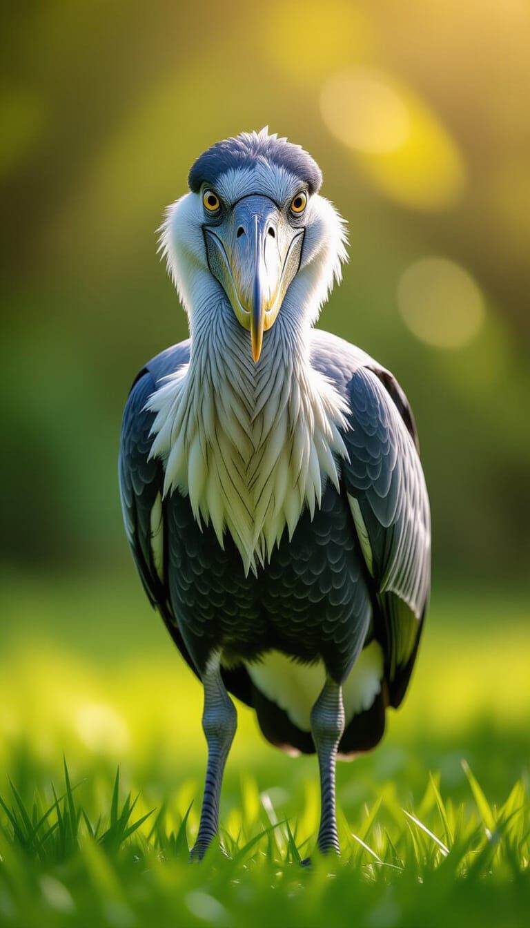 Shoebill Stork Portrait in Hyperrealistic Wildlife Photograp...