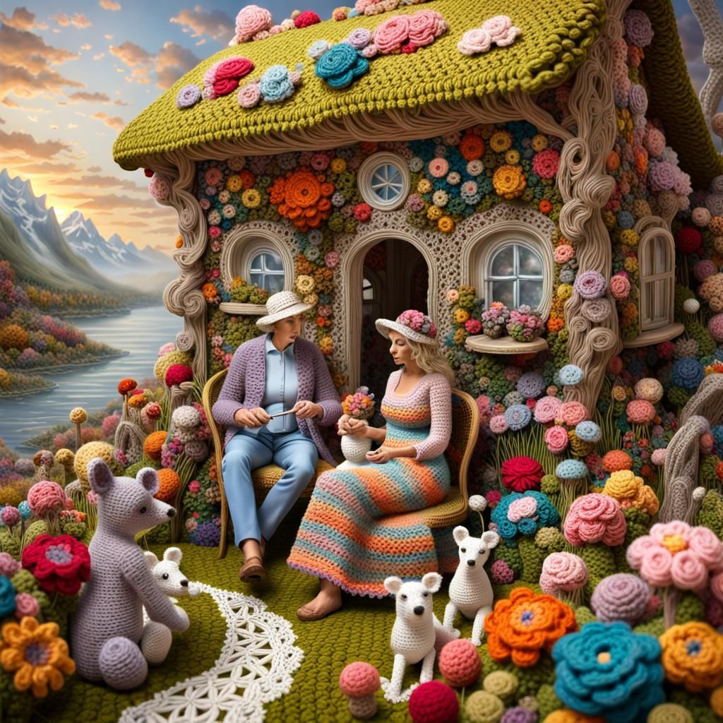 Stoned Crochet Garden With Cottagecore Aesthetic
