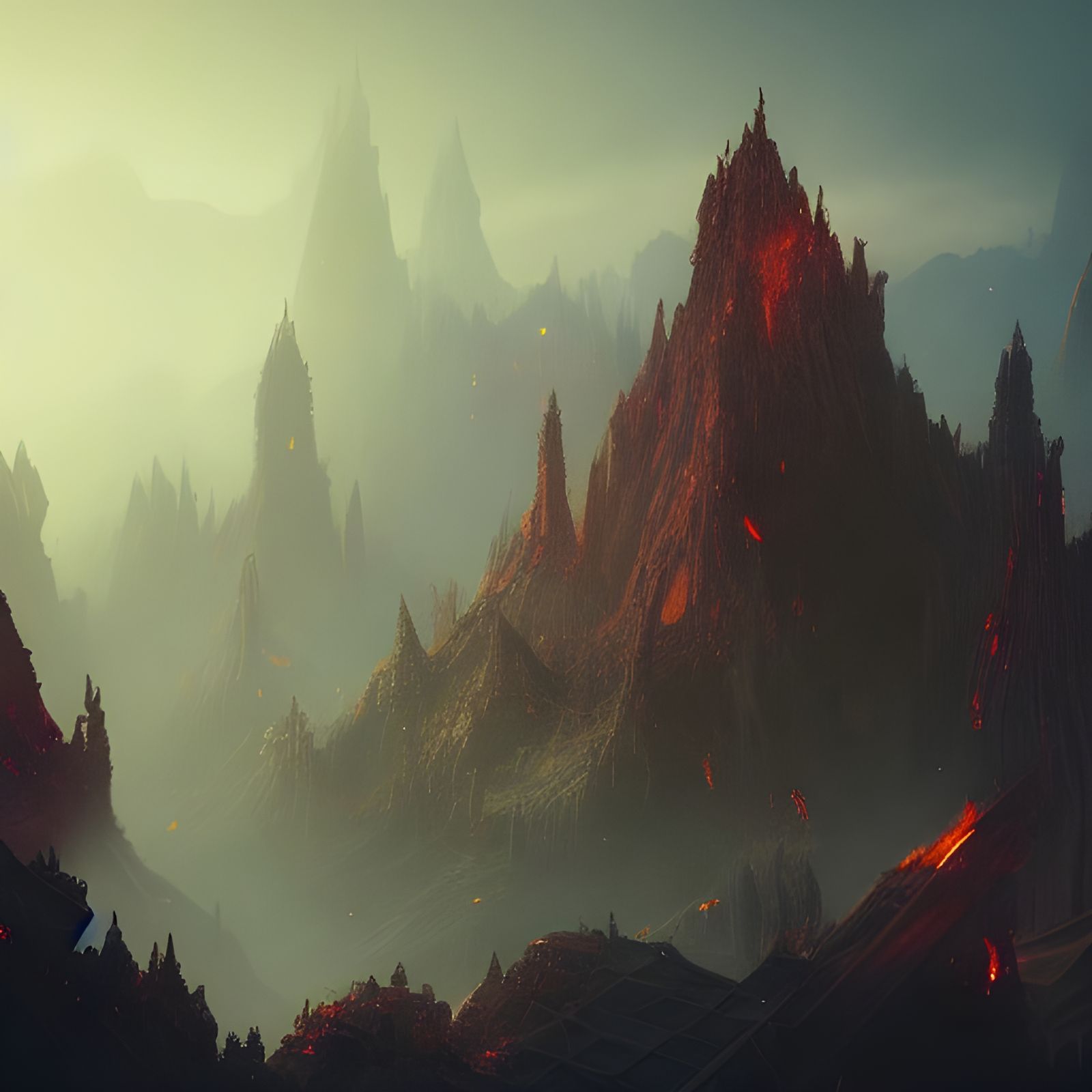 Burning Text in a Fantastical Landscape