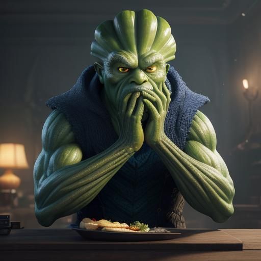 News Anchor vs. Menacing Onion: Fantasy Matte Painting