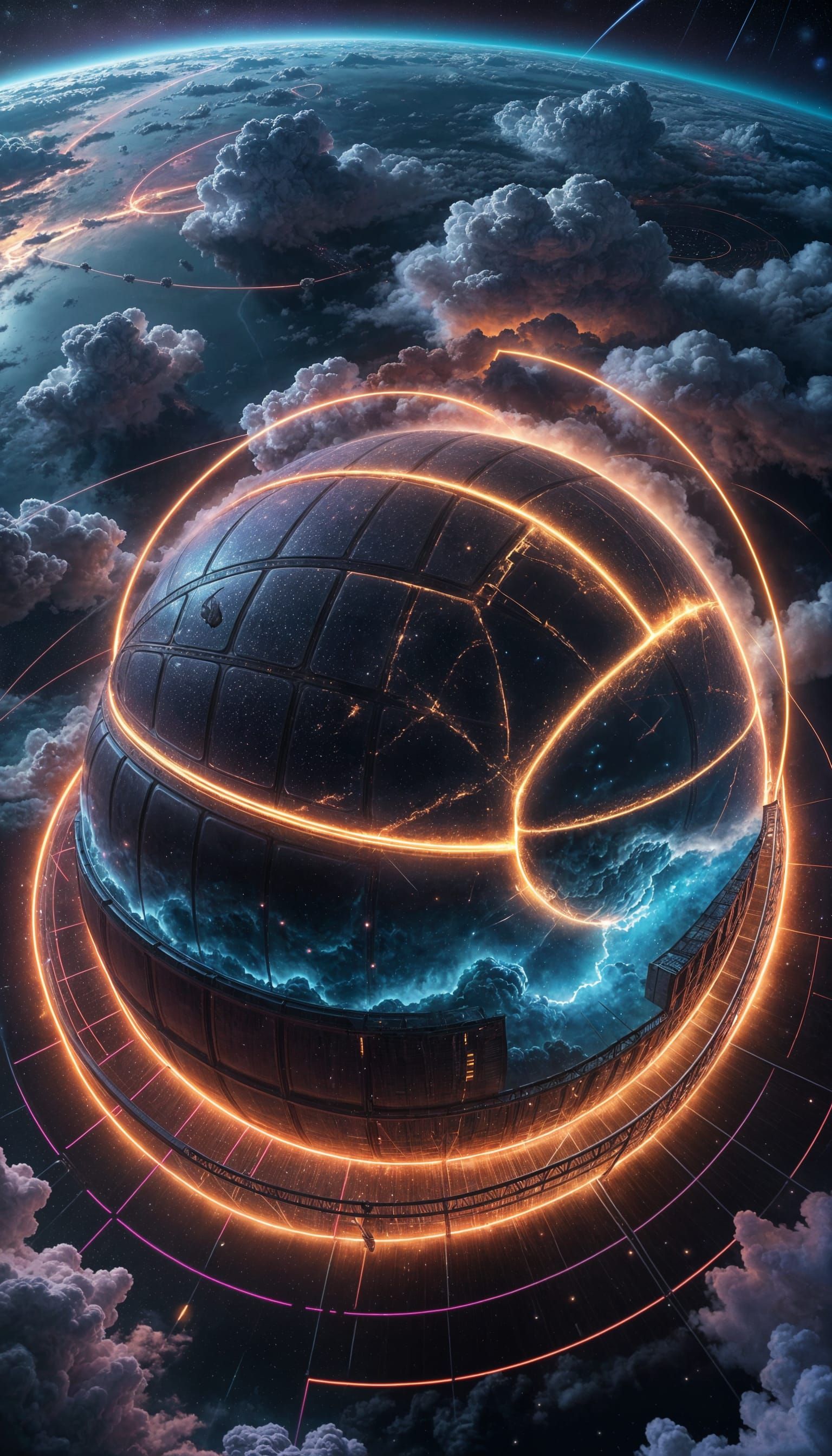 Fantasy Basketball Court in the Night Sky