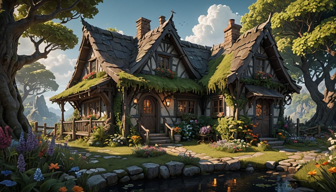 Lovely Honeymoon Cottage: Detailed Matte Painting