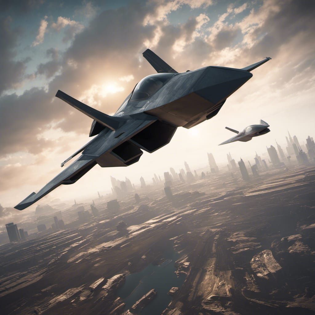 Futuristic Stealth Fighter Jet in 3D Style