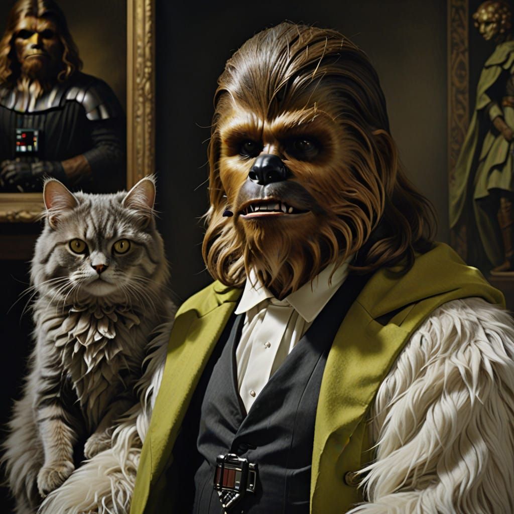 A Renaissance-Style Masterpiece: Chewbacca as a Fashion Mode...