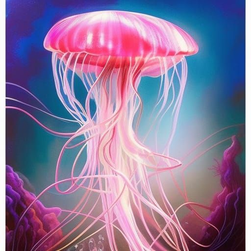 Ethereal Jellyfish with Bioluminescent Glow