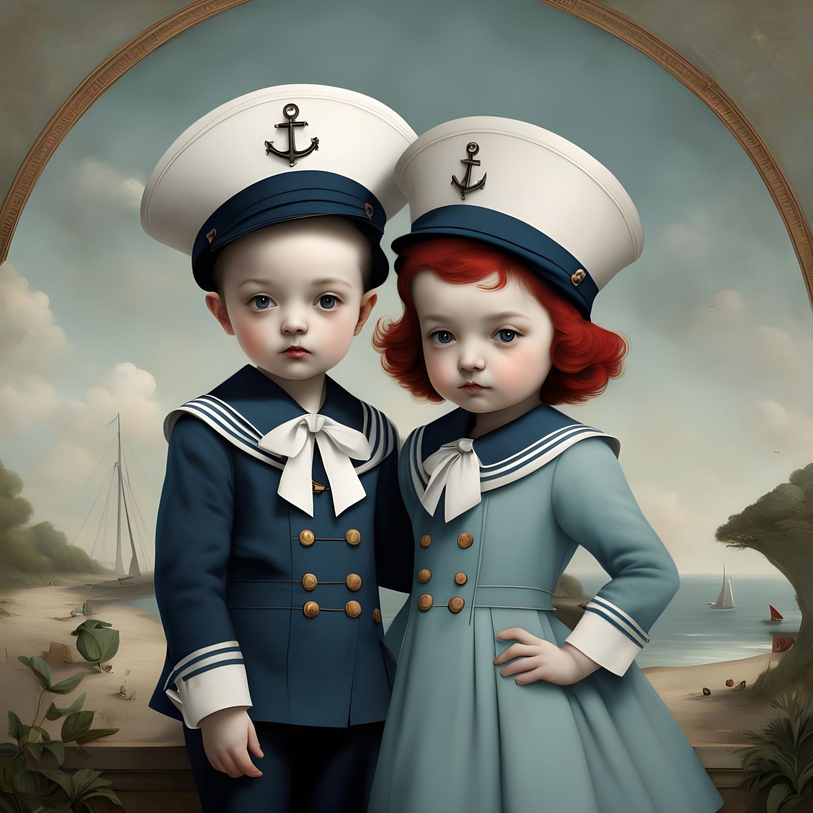 Pierette and Pierot: Toddler Portrait in Surreal Style
