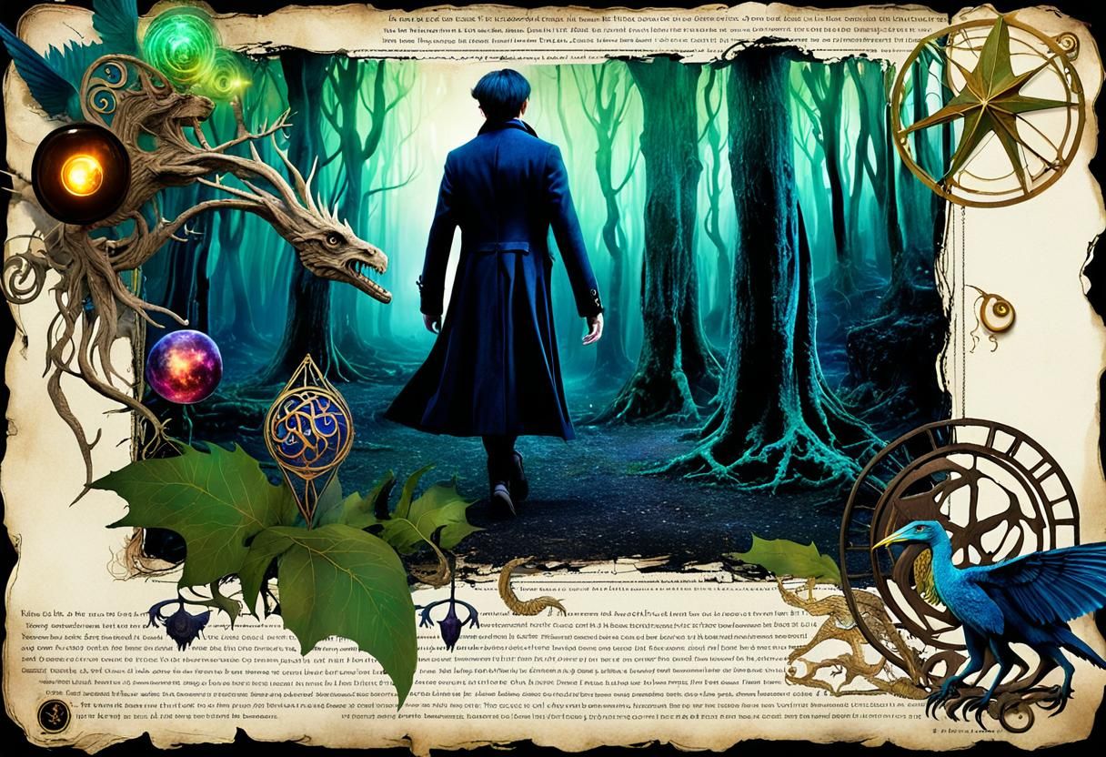 Fantastic Beasts Scrapbook Page with Magic Symbols