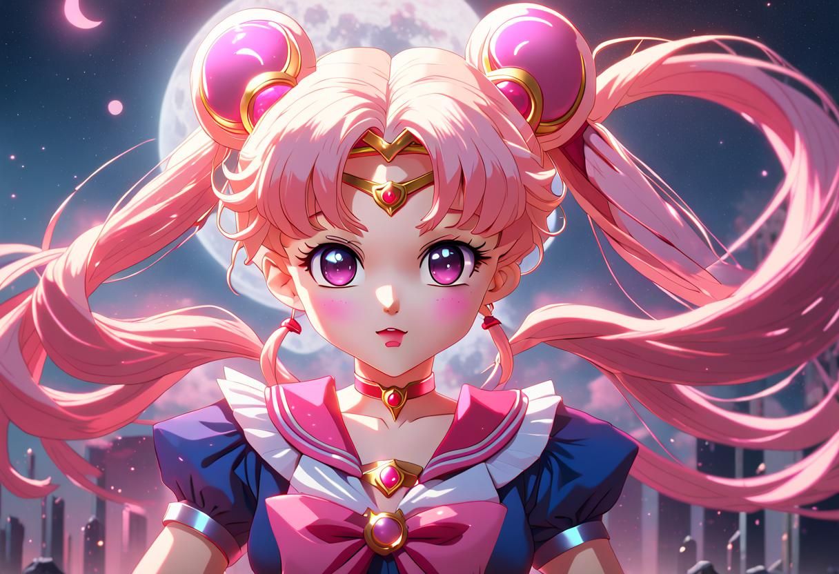 Sailor Moon and Chibi Moon Fantasy Art