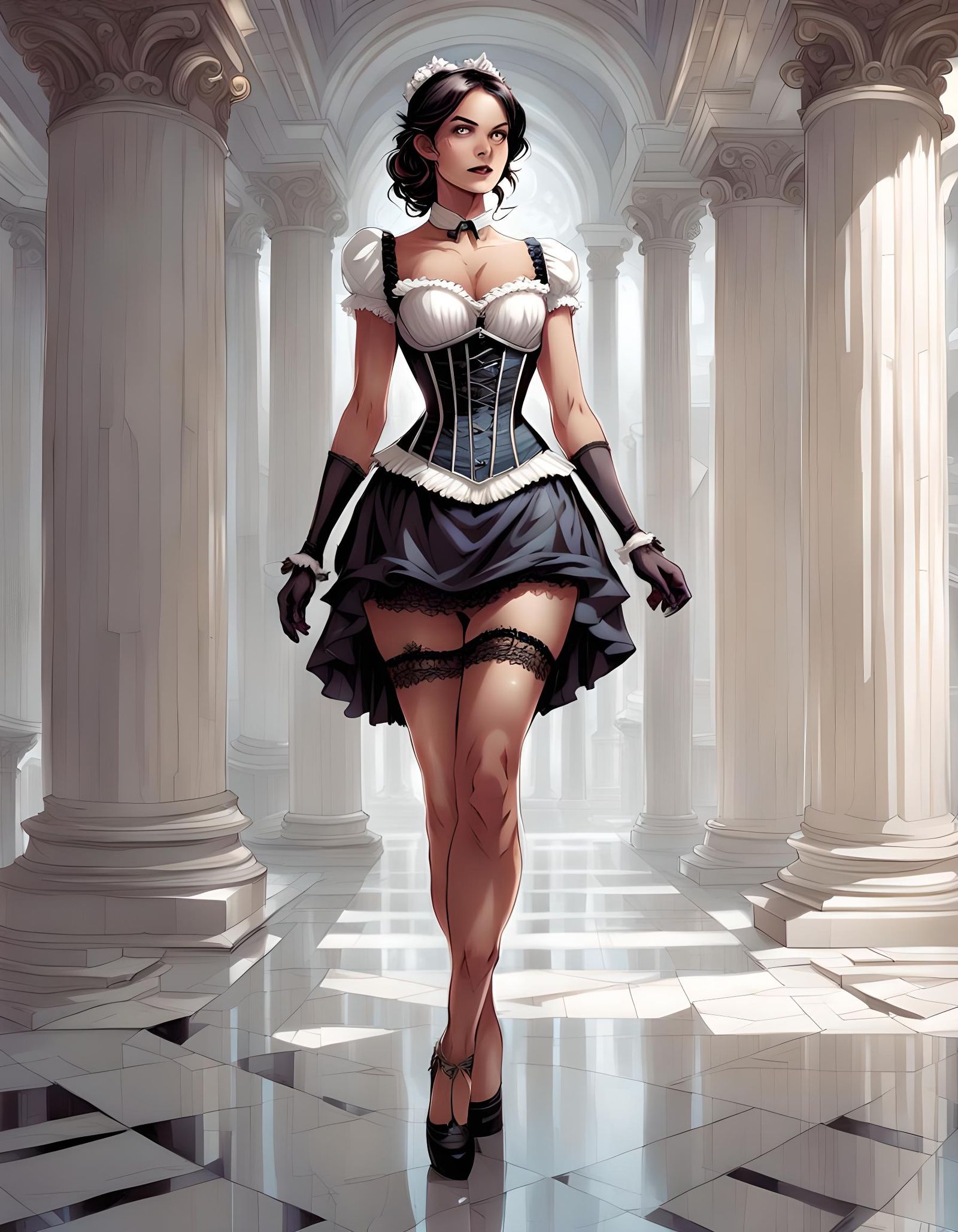 Maid in Palace: Comic Book Style Art