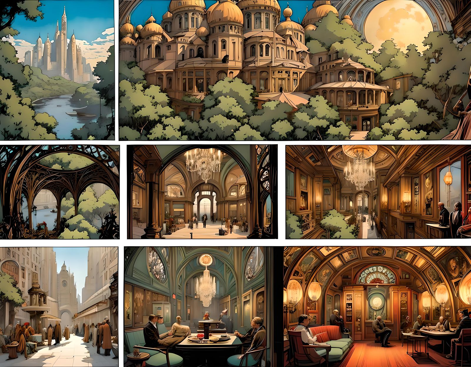 Art Nouveau Comic Book Page Design