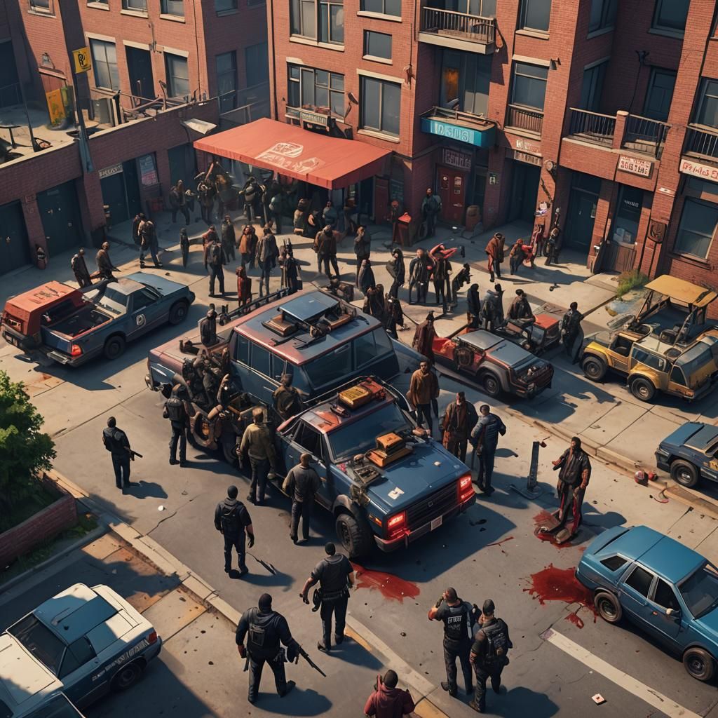 GTA Gang Prepares for War, Digital Matte Painting