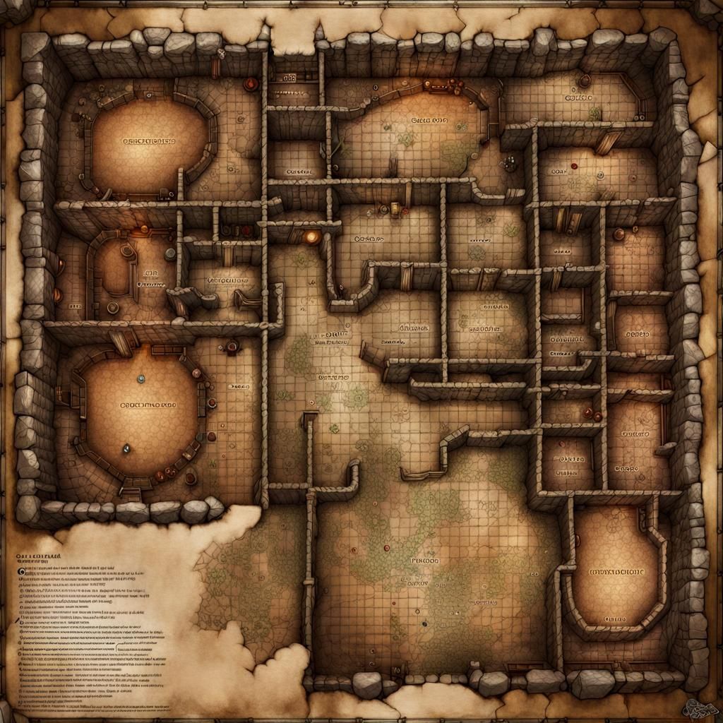 Detailed Isometric D&D Dungeon Map