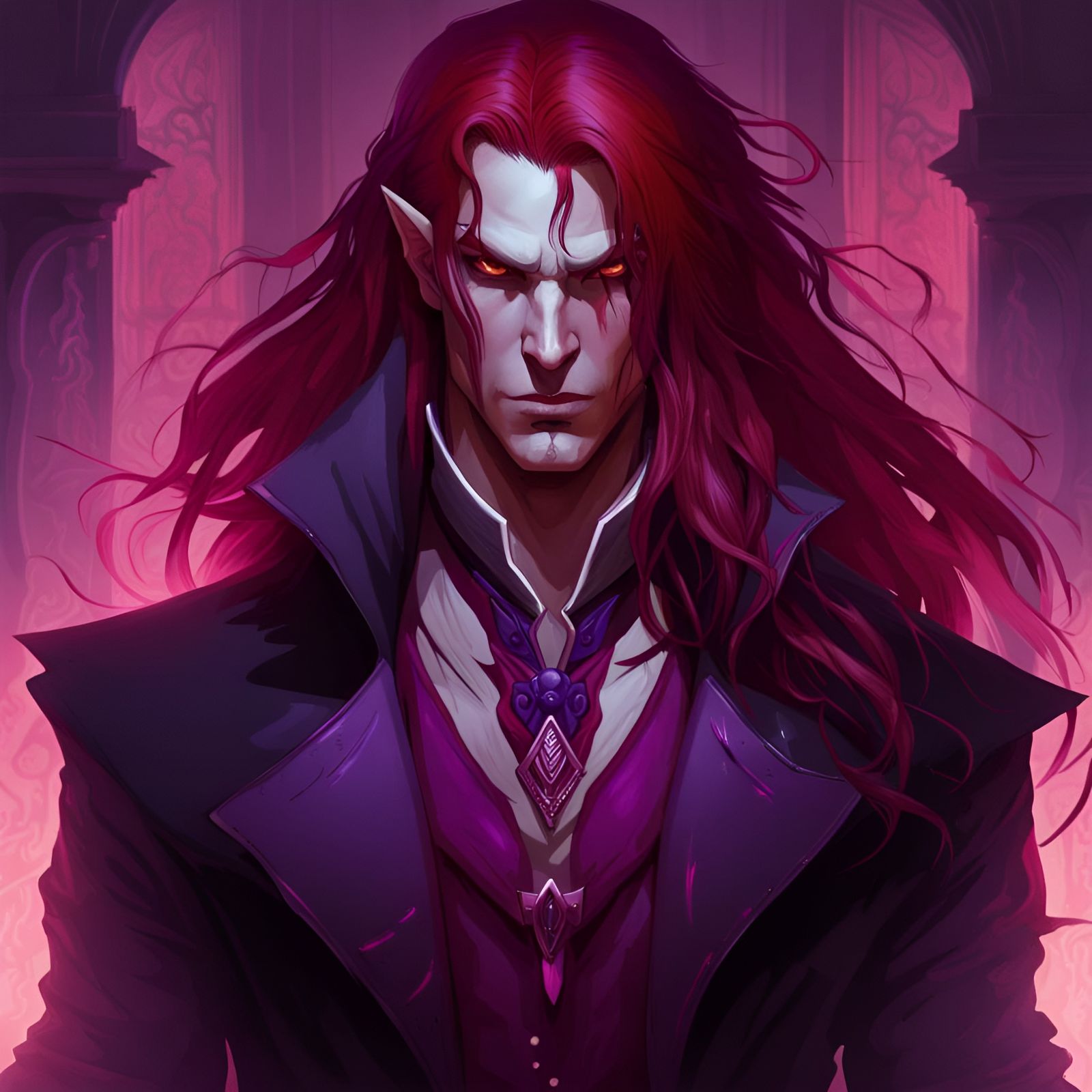 Handsome Vampire Portrait with Red Hair