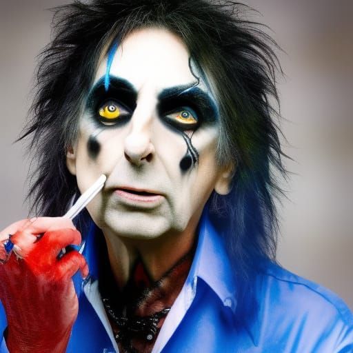Alice Cooper Golfing: Hyperrealistic DSLR Portrait