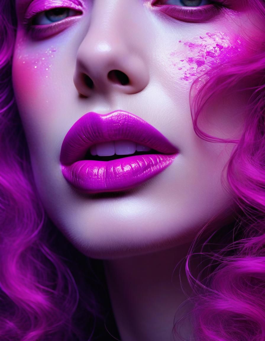 Ethereal Lips: Minimalist Art in Fauvist Style