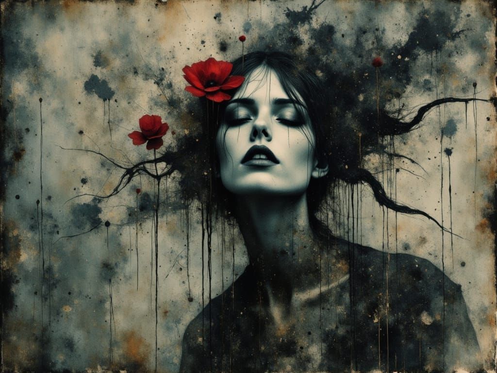 Grief Embodied: Watercolor and Alcohol Ink Concept Art