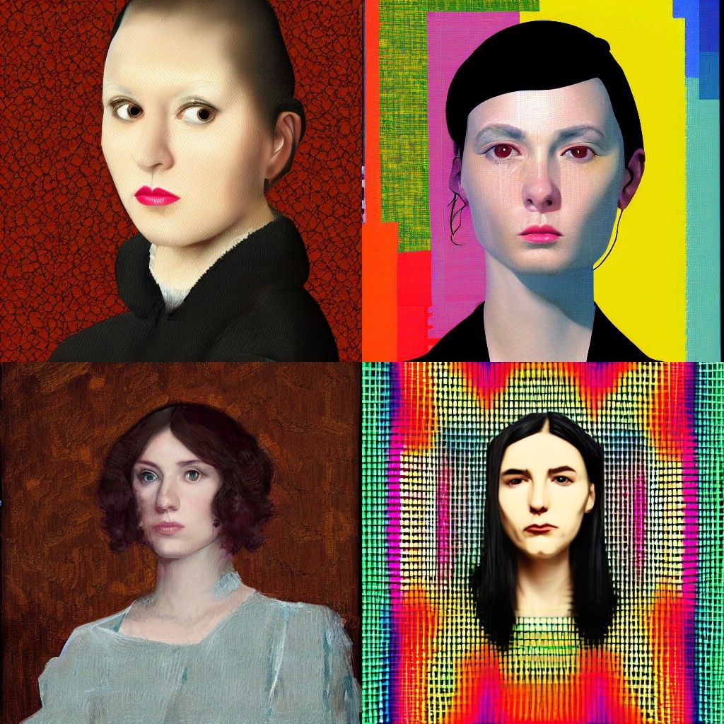 Modern Digital Portrait in Net Art Style