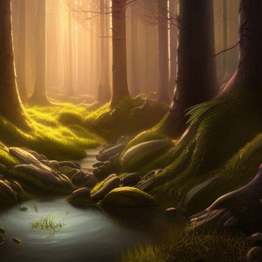 Wash Basin and Cheese in Dark Forest