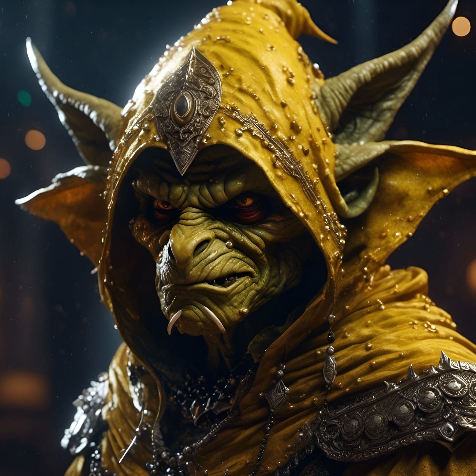 Ornate Yellow Goblin in Riverfolk Clothing