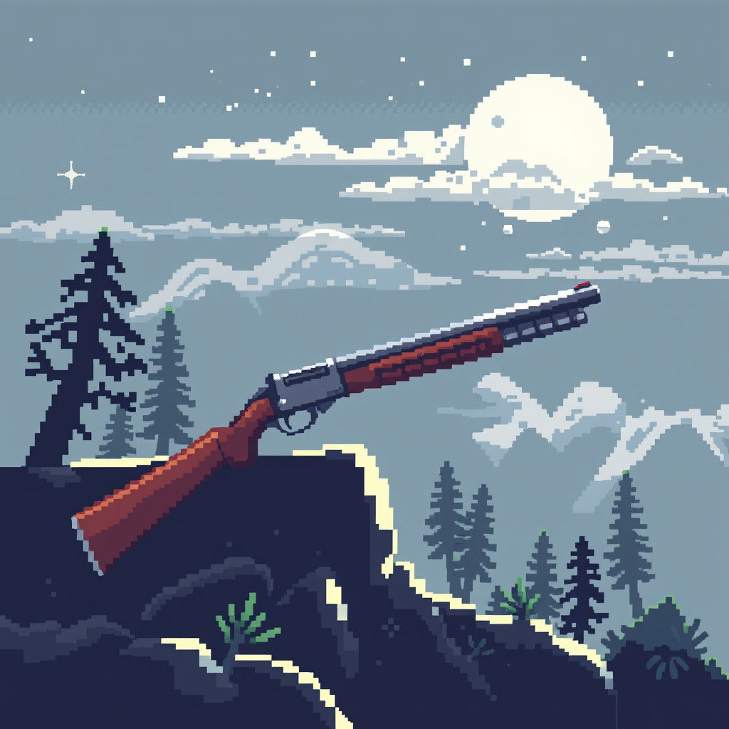 Pixel Art Shotgun Illustration