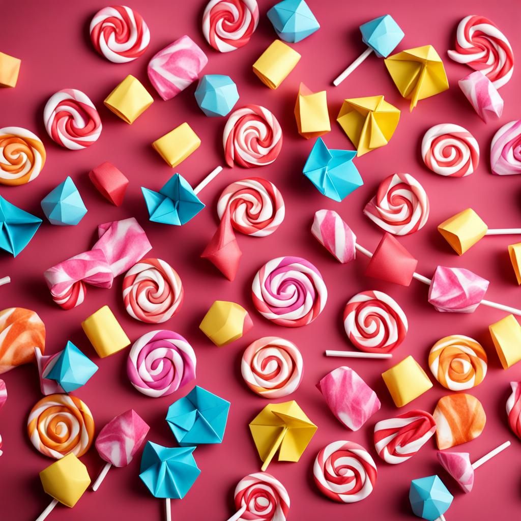 Origami Candy Papercraft in 8K Resolution