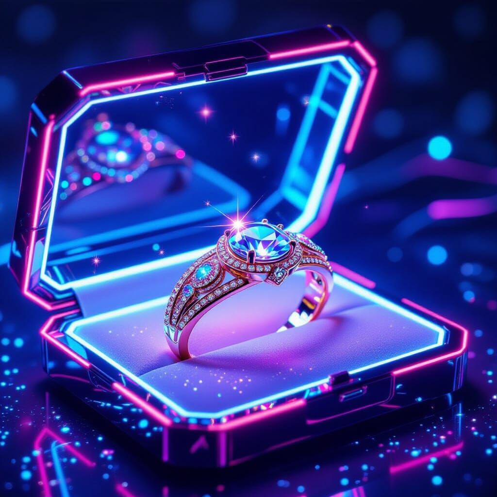 Neon Glitter Jewellery in Futuristic Style