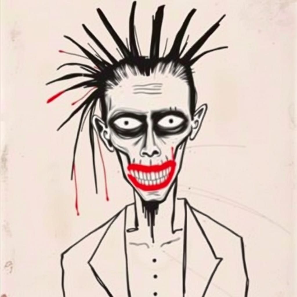 Surreal Neo-Expressionist Portrait of a Bloodthirsty Vampire