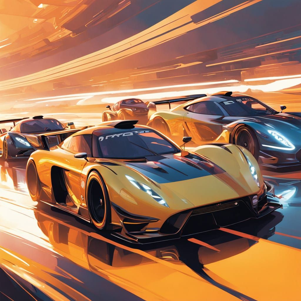 Legendary GTR Cars Gather in Futuristic Racing Circuit
