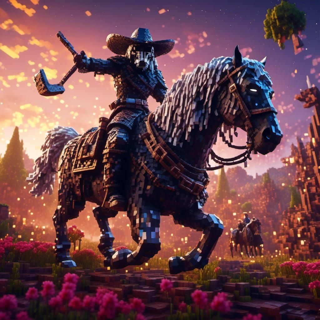 Dallas Cowboys Mascot on Horse, Detailed Matte Painting