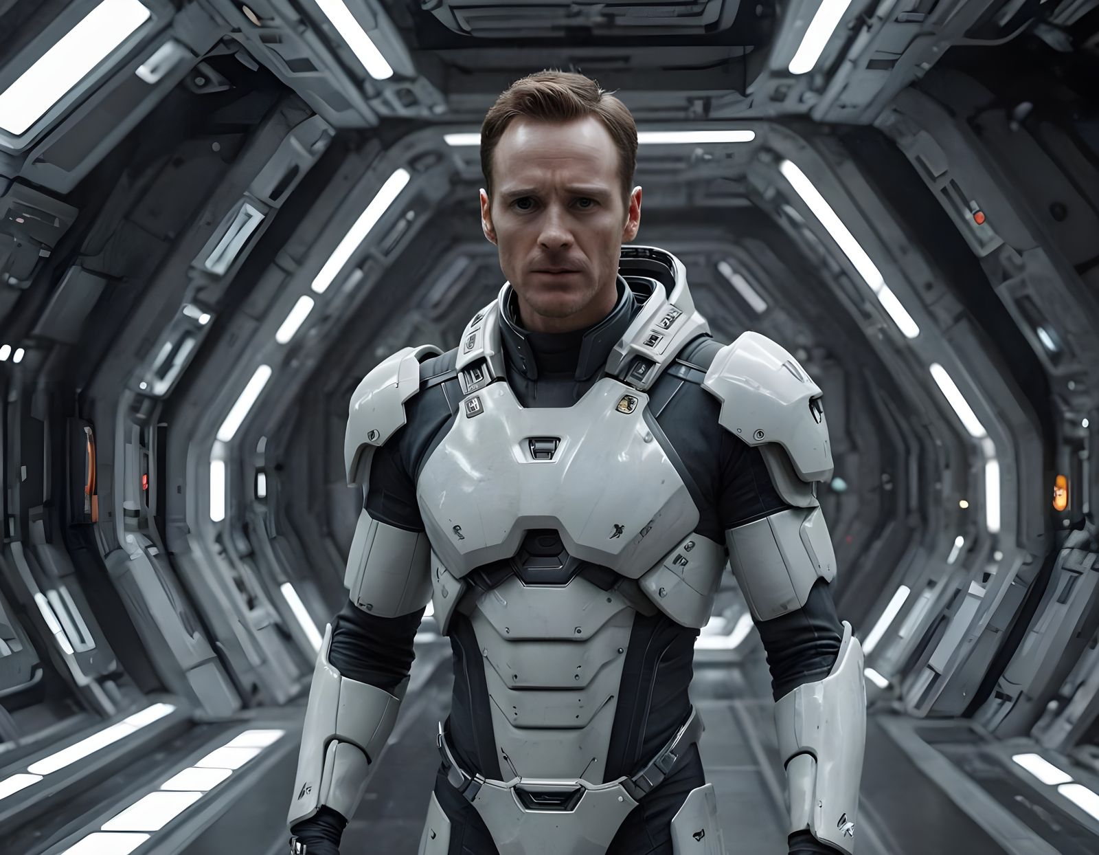 Android David in Spaceship Scene: 8K Digital Art