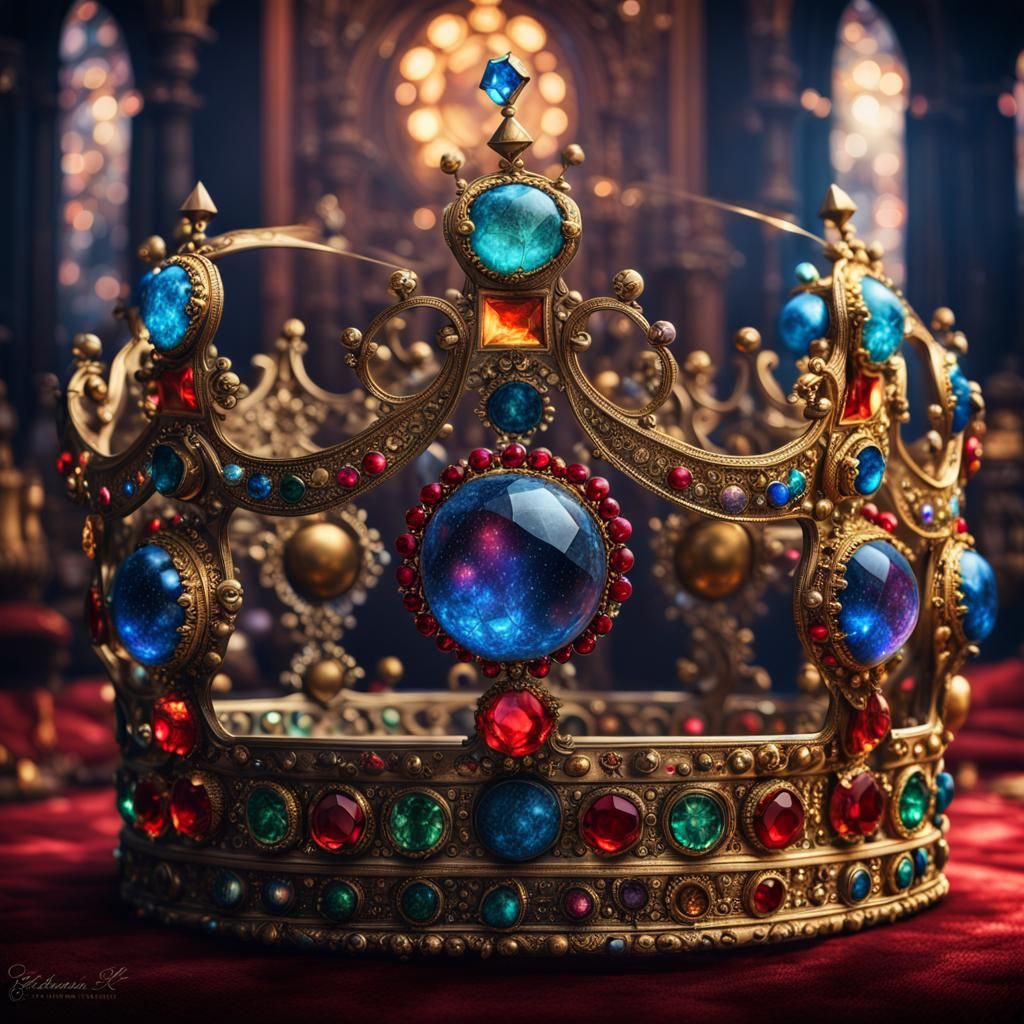 Cosmic Crown in Victorian Room: Fantasy Art