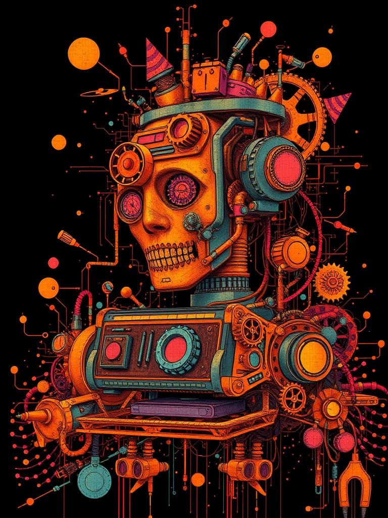 Steampunk computer AI