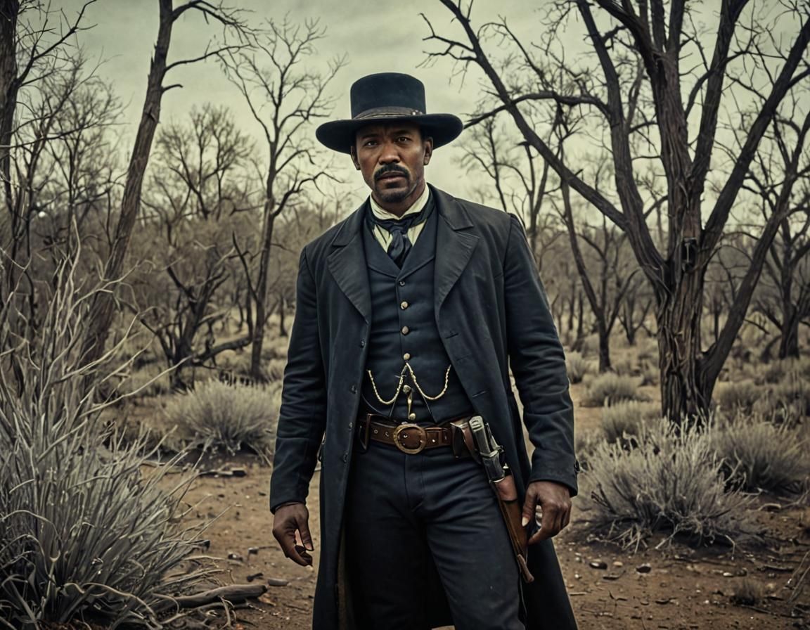 US Marshal in Frozen Landscape, Cinematic Portrait