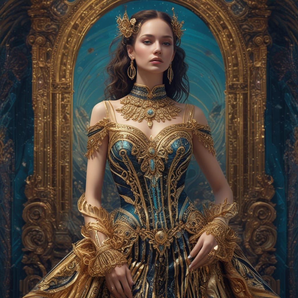 Luxurious Lady in Neosurrealistic Splendor