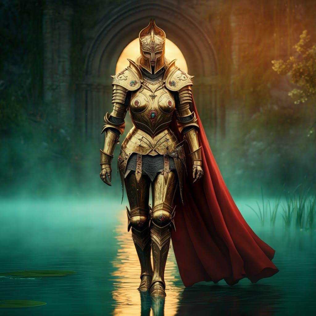 Golden Warrior Princess Walks on Water