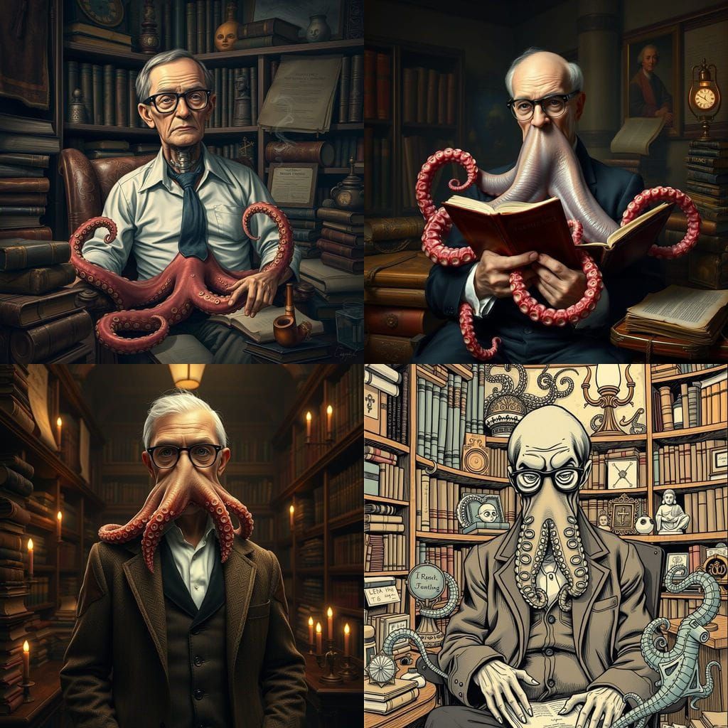 Surrealistic Portrayal of Human Octopus Hybrid