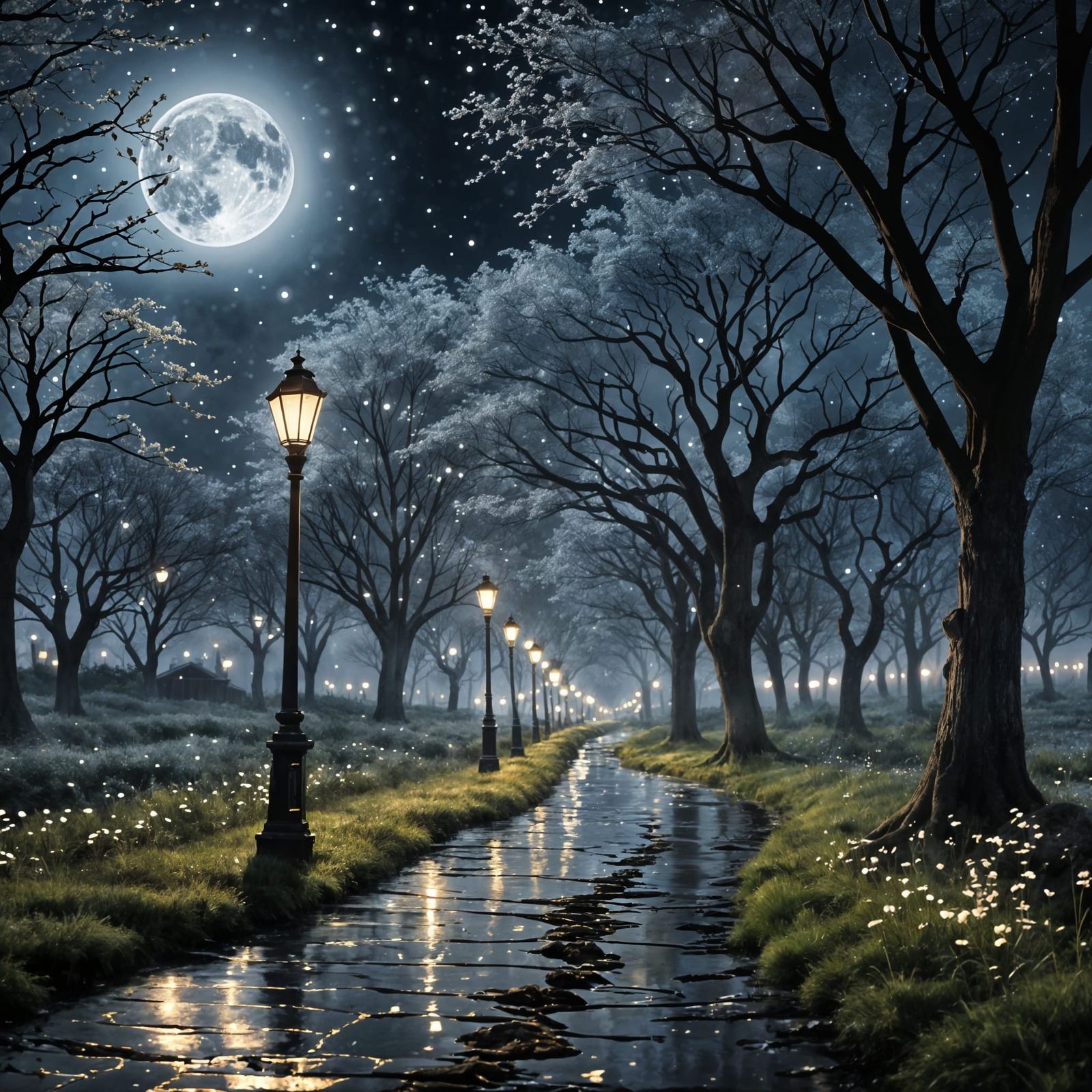 Ethereal Moonlit Walk Through Sparkling Melodies