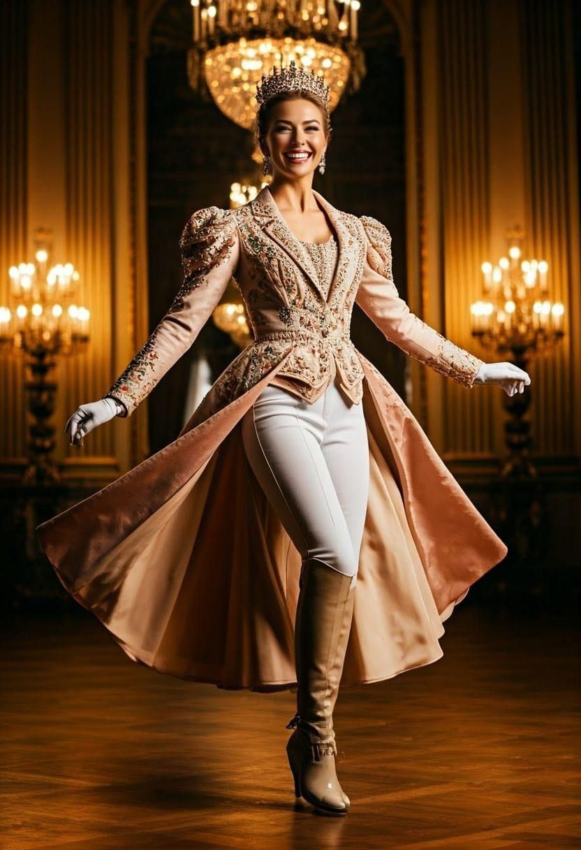 Equestrian Ballroom Dancer in Hyperrealistic Style