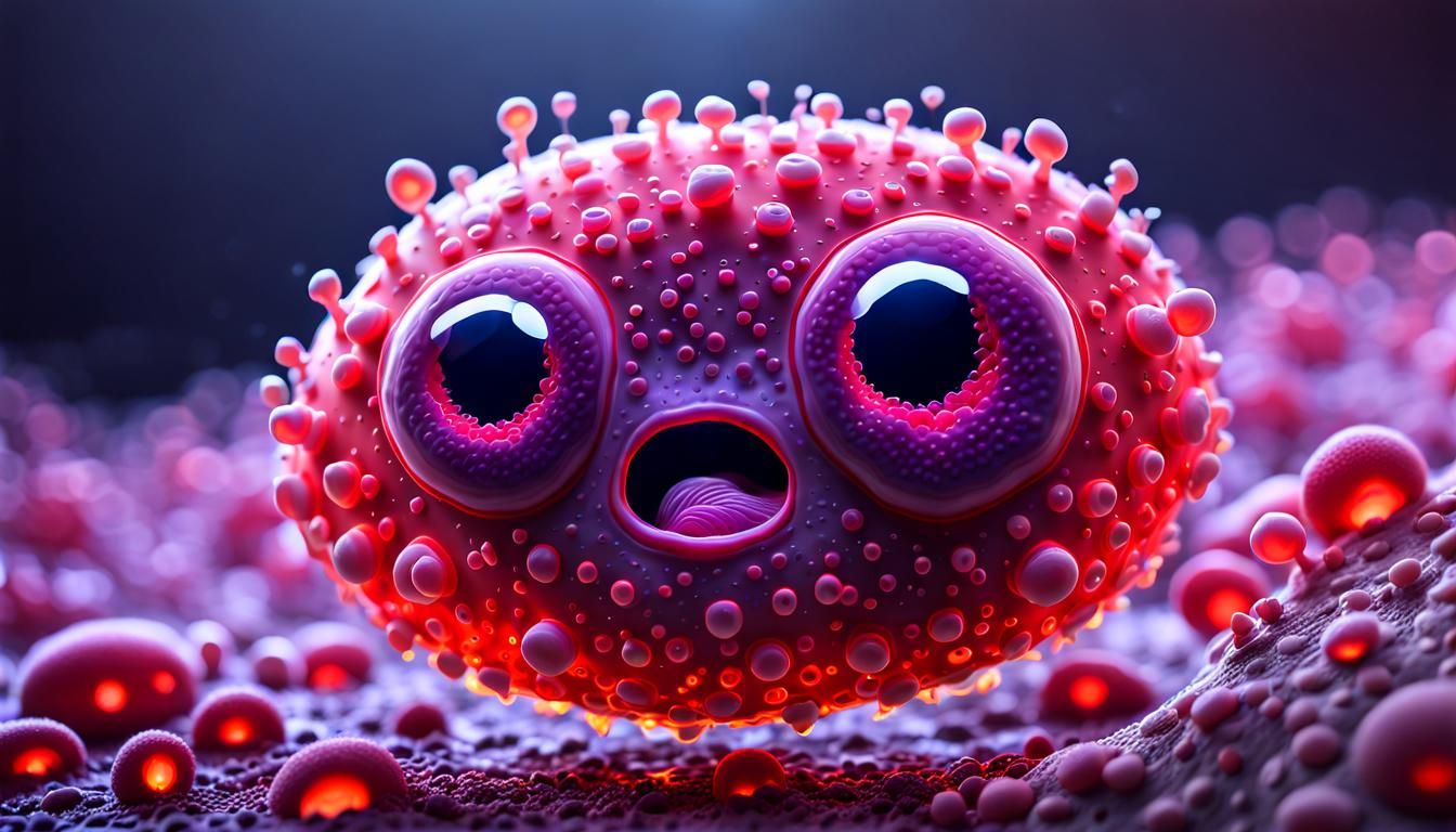 Funny Pet Amoeba with Googly Eyes: 3D Digital Art