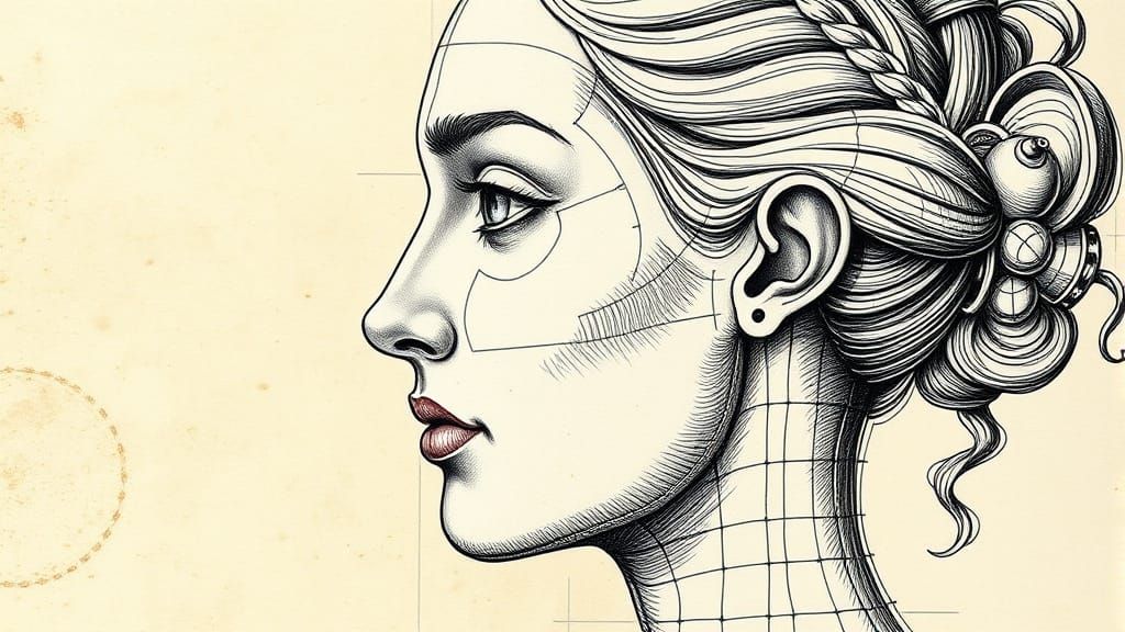 17th Century Steampunk Portrait in Pencil