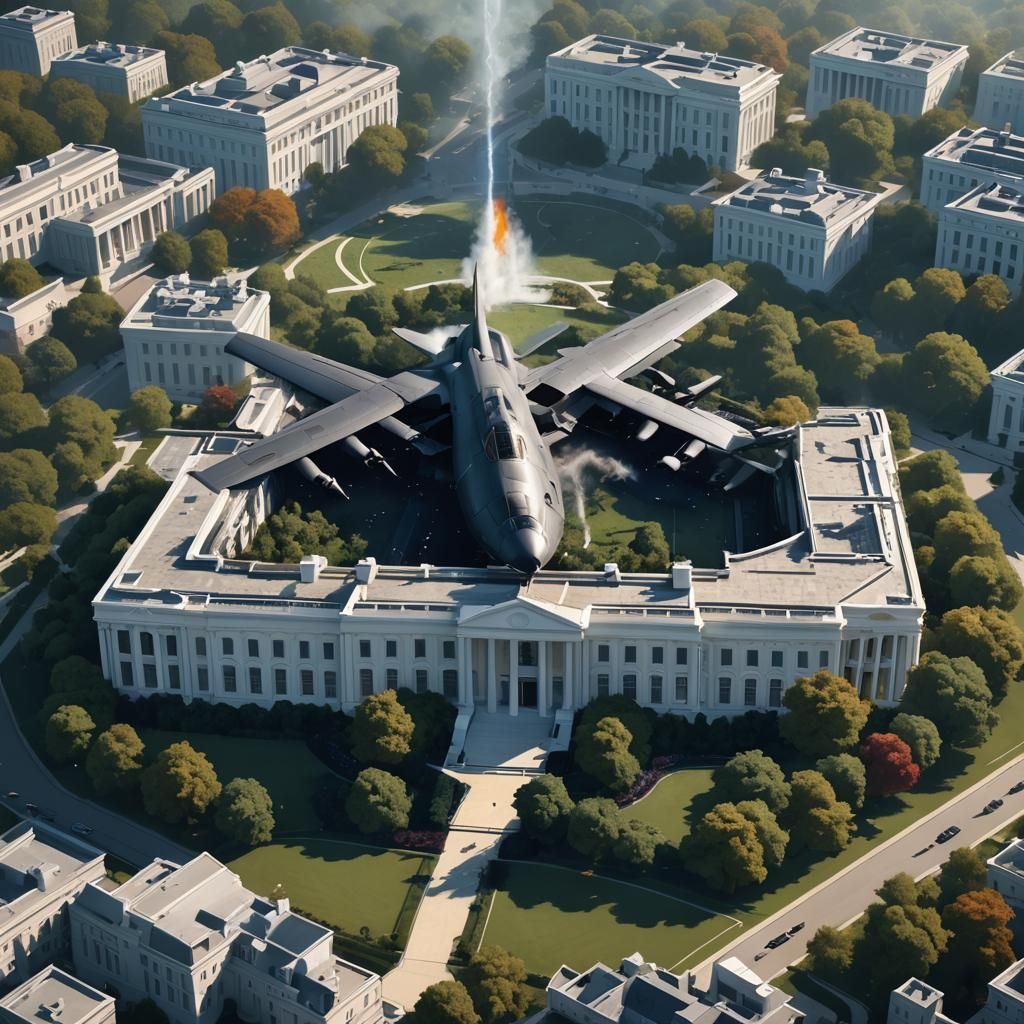 Stealth Bomber Attack on White House: Matte Painting