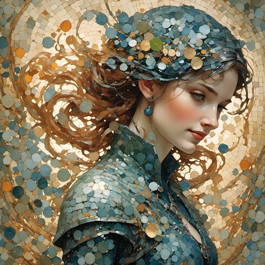 Flirty Mosaic Portrait