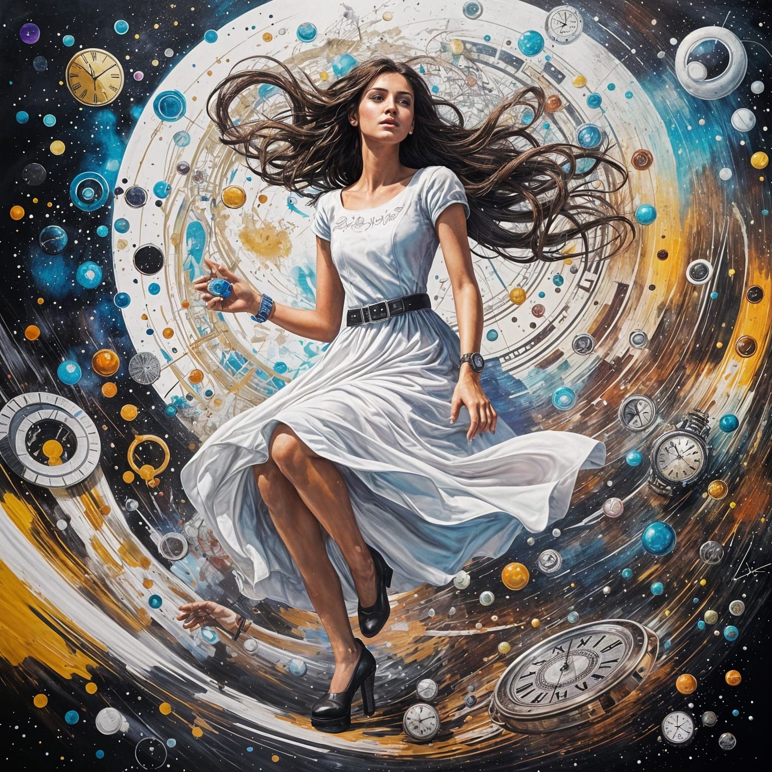 Time Goddess in Space with Hidden Clocks